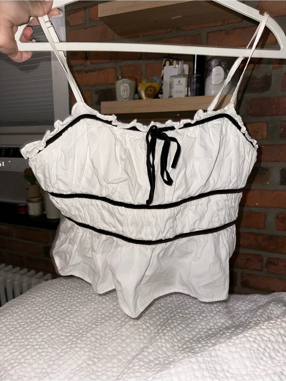 Storia White Top with black detailing -Size L